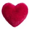 World Market Red Shaggy Heart Shaped Throw Pillow