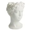 World Market White Cement Figural Female Bust Vase