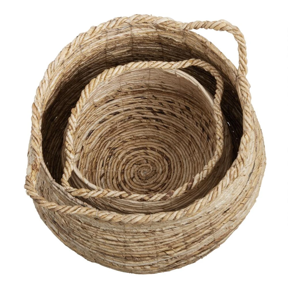 World Market Cora Banana Leaf Tote Basket - Image 2