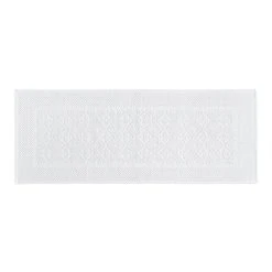 World Market Oversized White Woven Bath Mat
