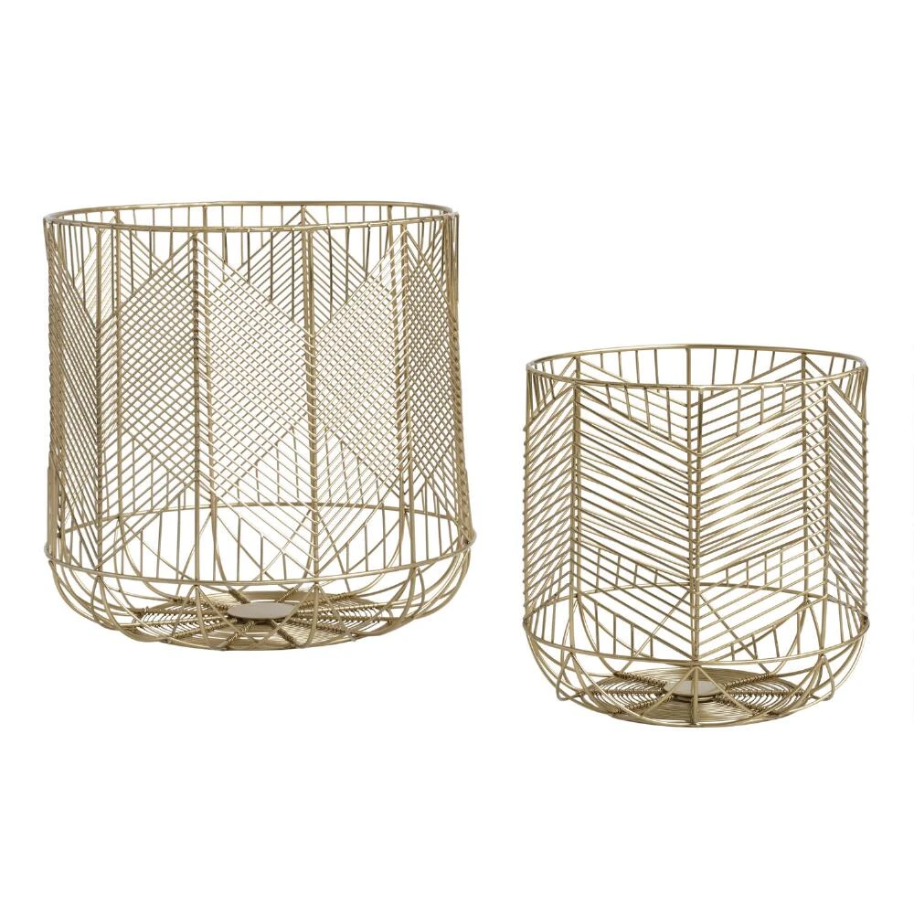World Market Reese Gold Wire Geometric Basket