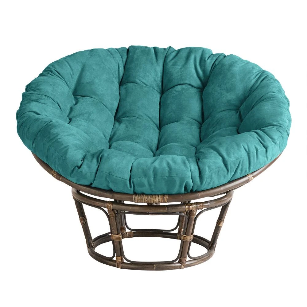 World Market Teal Microsuede Papasan Chair Cushion