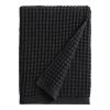 World Market Black Waffle Weave Cotton Bath Towel
