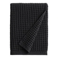 World Market Black Waffle Weave Cotton Bath Towel
