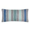 World Market Blue Woven Stripe Indoor Outdoor Lumbar Pillow