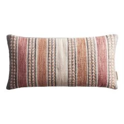 World Market Striped Spice Indoor Outdoor Lumbar Pillow