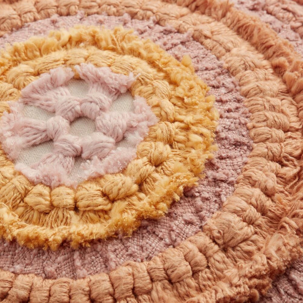 World Market Round Yellow And Orange Concentric Throw Pillow - Image 4