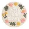 World Market Round Ivory Floral Fresh & Clean Bath Mat