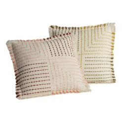 World Market Ivory Quadrant Stripe Throw Pillow