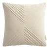 World Market Ivory Geometric Embroidered Throw Pillow