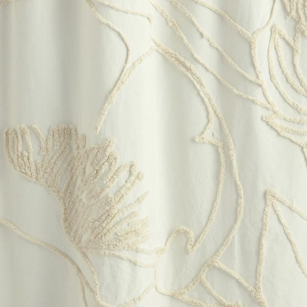 World Market Sofia Ivory Tufted Floral Outline Shower Curtain - Image 2