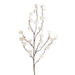 World Market White Faux Velvet Plum Blossom Stems Set Of 2