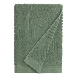 World Market Laurel Wreath Green Sculpted Arches Bath Towel