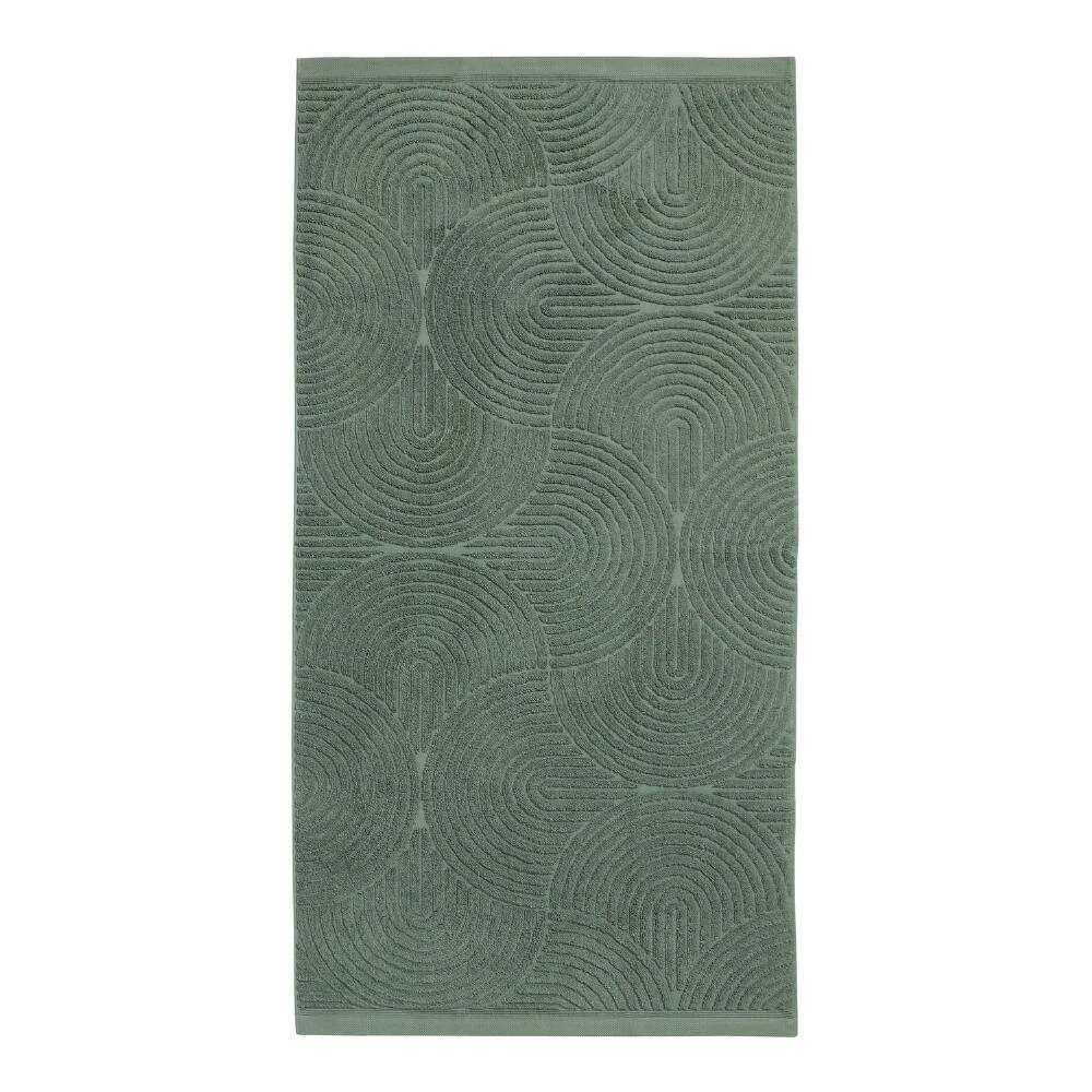 World Market Laurel Wreath Green Sculpted Arches Bath Towel - Image 2