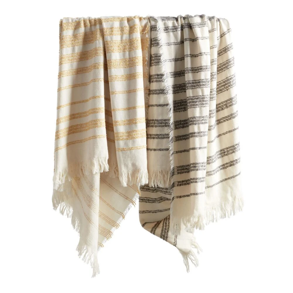 World Market Chenille Stripe Throw Blanket