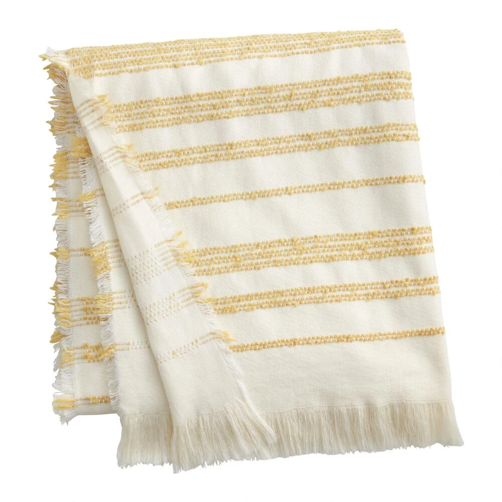 World Market Chenille Stripe Throw Blanket - Image 2