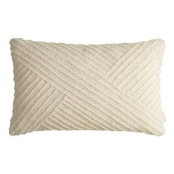 World Market Oversized Ivory Angled Stripe Lumbar Pillow