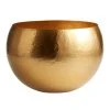 World Market Round Gold Hammered Iron Floor Planter