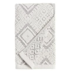 World Market Zena Ivory And Black Diamond Honeycomb Hand Towel