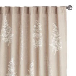World Market Lyla Tan Embroidered Fern Sleeve Top Curtains Set Of 2