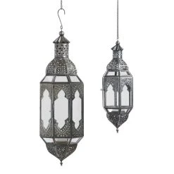 World Market Latika Antique Zinc Hanging Candle Lantern