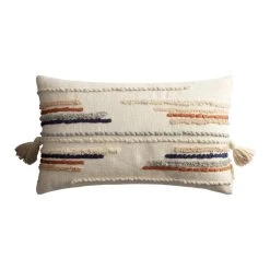 World Market Ivory Tufted Lines Lumbar Pillow
