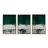 World Market Malachite Green Abstract Framed Canvas Wall Art 3 Piece
