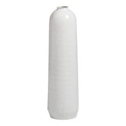 World Market Tall White Punched Metal Vase