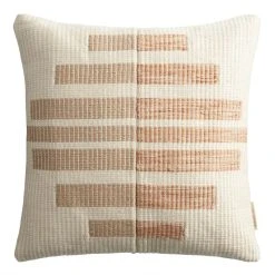 World Market Orange and Tan Geo Indoor Outdoor Throw Pillow
