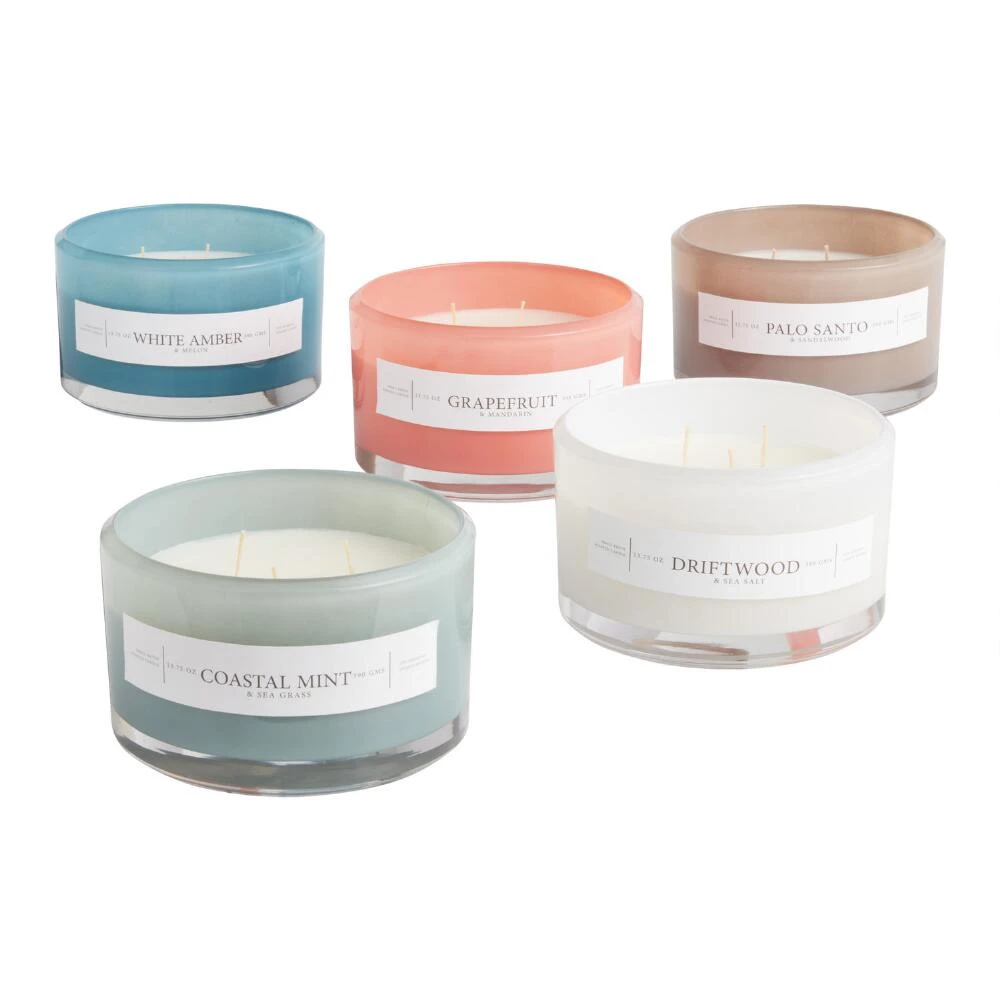 World Market Painted Glass Sham 3 Wick Scented Candle