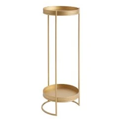 World Market Matte Gold Metal 2 Tier Plant Stand