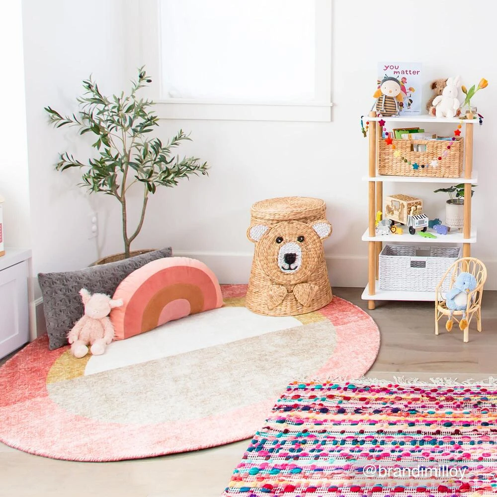 World Market Warm Rainbow Velvet Corduroy Throw Pillow - Image 2