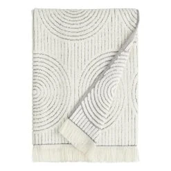 World Market Morgan Gray And Off White Sculpted Spiral Bath Towel