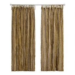 World Market Mud Cloth Cotton Crinkle Voile Tie Top Curtains Set Of 2