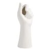 World Market White Ceramic Hand Vase