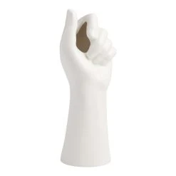 World Market White Ceramic Hand Vase