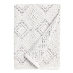 World Market Zena Ivory And Black Diamond Honeycomb Bath Towel