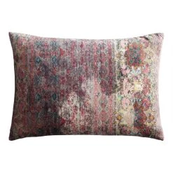 World Market Oversized Distressed Persian Rug Print Lumbar Pillow