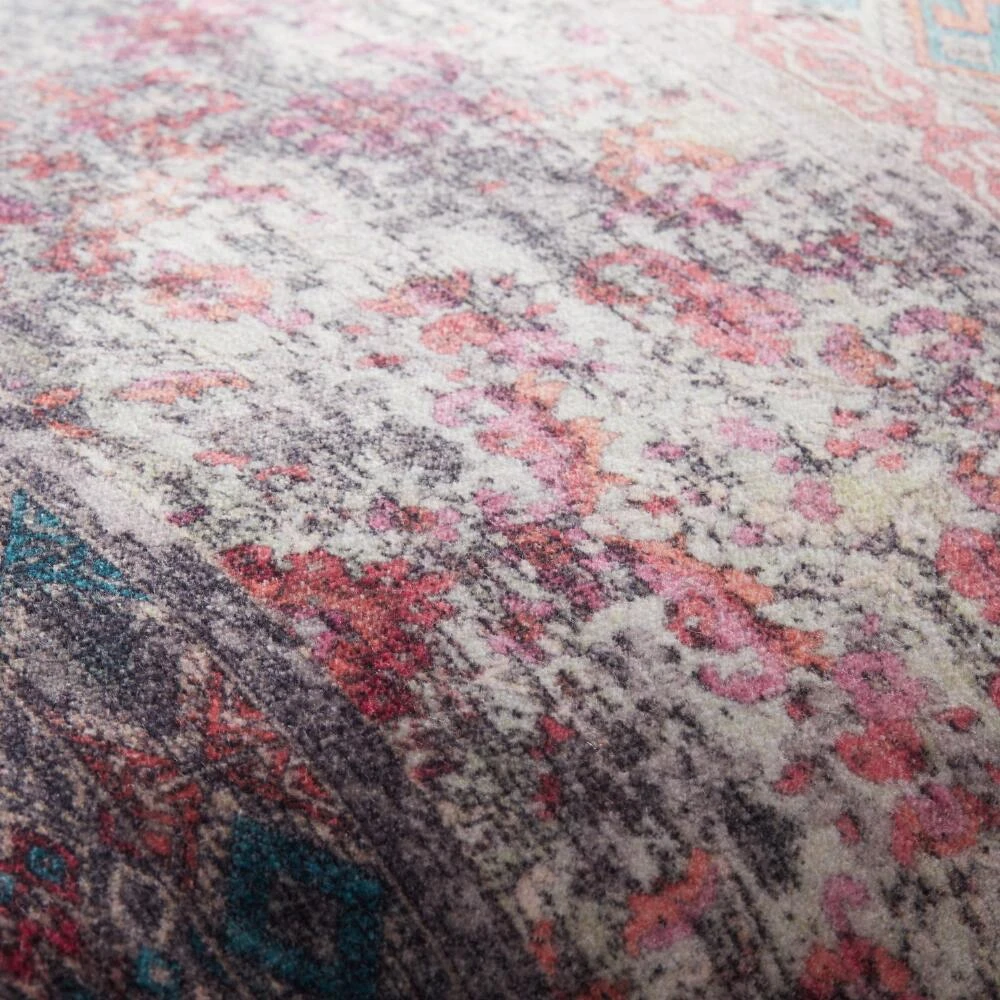 World Market Oversized Distressed Persian Rug Print Lumbar Pillow - Image 3