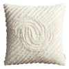 World Market Ivory Embroidered Tufted Arch Throw Pillow