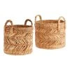 World Market Jacinta Natural Hyacinth Multi Weave Tote Basket