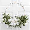 World Market Faux Eucalyptus And Flower Hoop Wreath