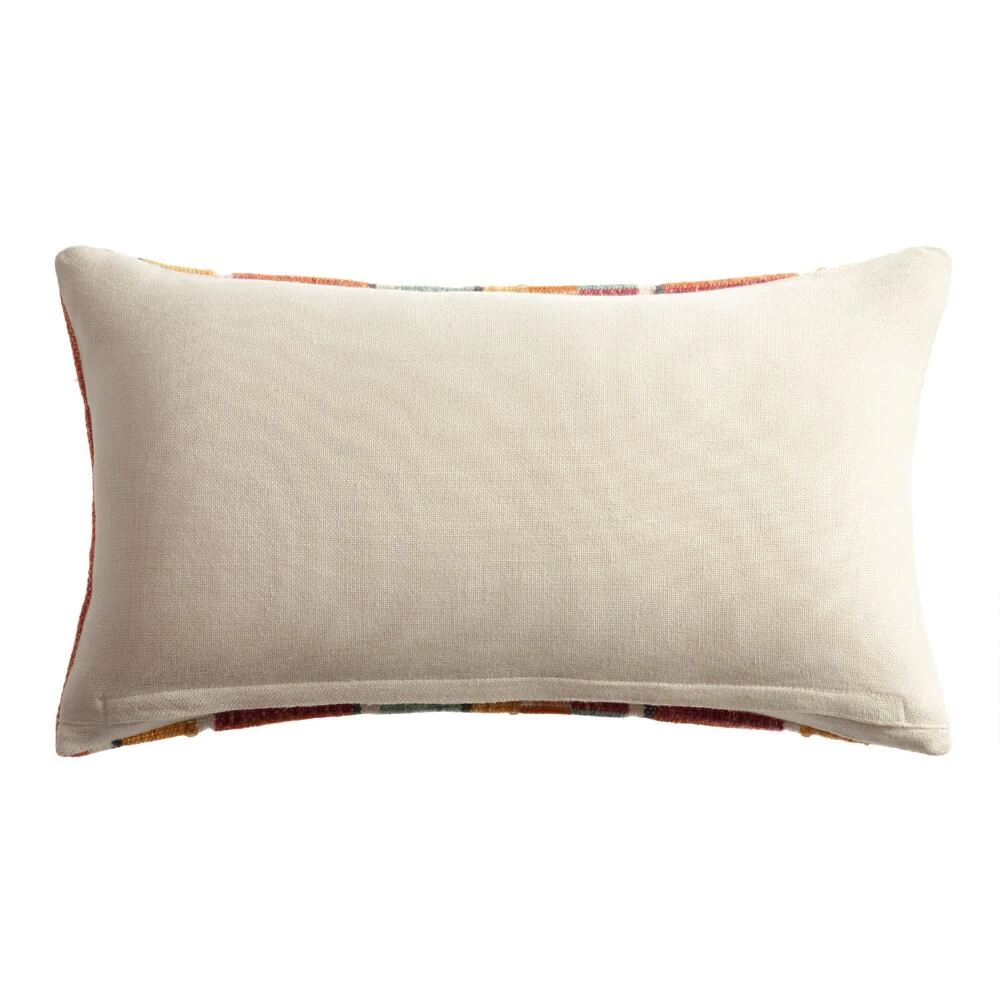 World Market Multicolor Variegated Stripe Indoor Outdoor Lumbar Pillow - Image 2
