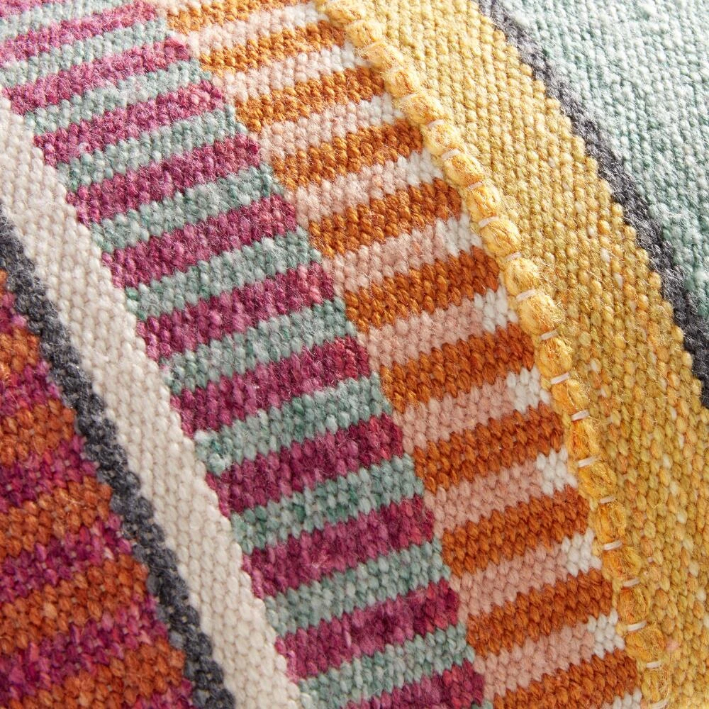 World Market Multicolor Variegated Stripe Indoor Outdoor Lumbar Pillow - Image 3
