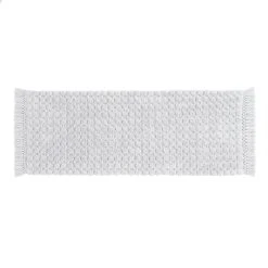 World Market Light Gray Woven Dot Bath Mat