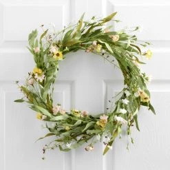 World Market Mixed Faux Floral Spring Wreath