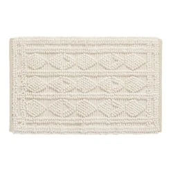 World Market Ivory Geometric Loop Bath Mat