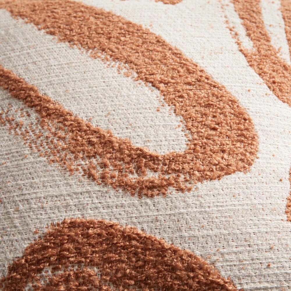 World Market Rust And Ivory Abstract Brushstrokes Throw Pillow - Image 3