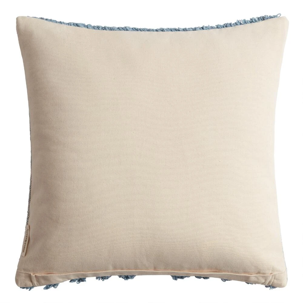 World Market Blue and Ivory Semicircle Throw Pillow - Image 2