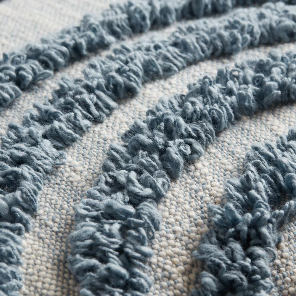 World Market Blue and Ivory Semicircle Throw Pillow - Image 3